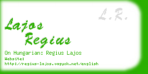 lajos regius business card